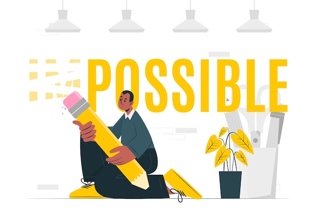 Niet onmogelijk concept illustratie