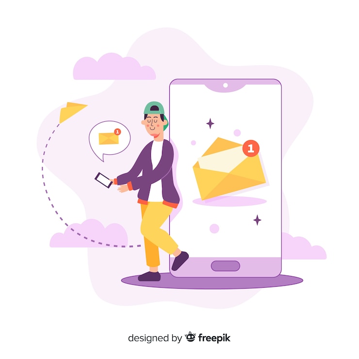 Gratis Vector nieuw bericht concept bestemmingspagina