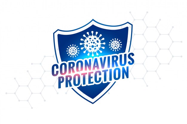 Nieuw coronavirus covid-19 bescherming schild symbool ontwerp