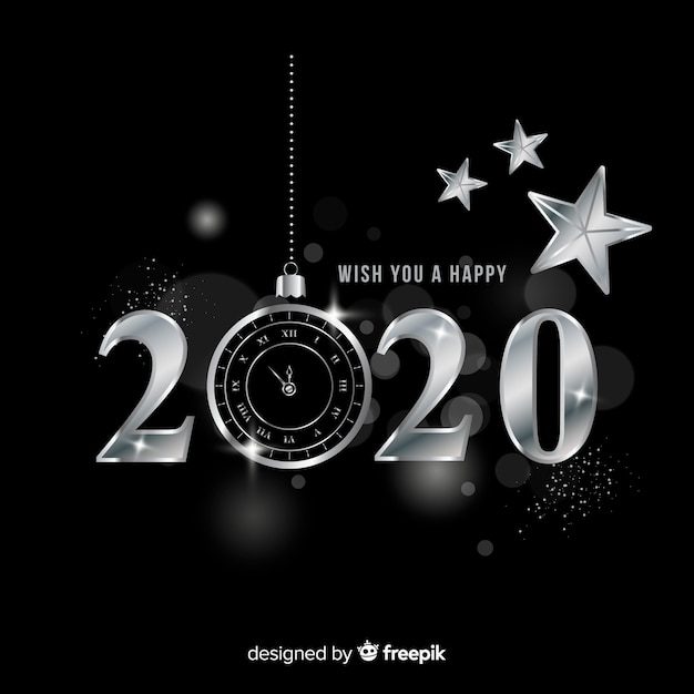Nieuw jaar 2020 in zilveren stijl
