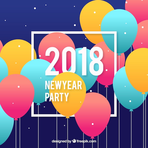 Gratis vector nieuwe jaar 2018 achtergrond