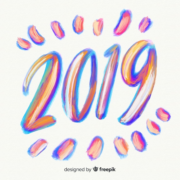 Gratis vector nieuwe jaar 2019 achtergrond