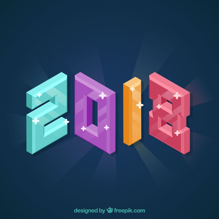 Gratis Vector nieuwe jaarachtergrond 2018