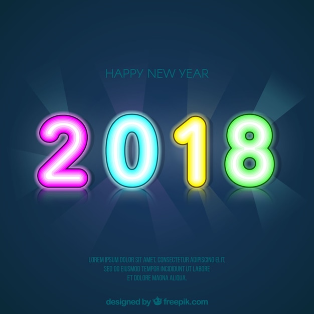 Gratis vector nieuwe jaarachtergrond 2018