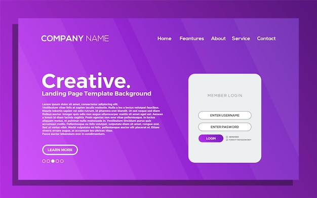 nieuwe landing page luxe achtergrond sjabloon