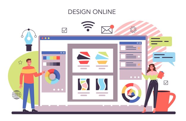 Nieuwe merkregistratie van een bedrijf online service of platform Merk- en identiteitsvormingsprocedure voor het opbouwen van een bedrijf Online ontwerp Platte vectorillustratie