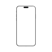 Nieuwe moderne realistische vooraanzicht zwarte iphone mockup geïsoleerd op een witte mobiele sjabloon