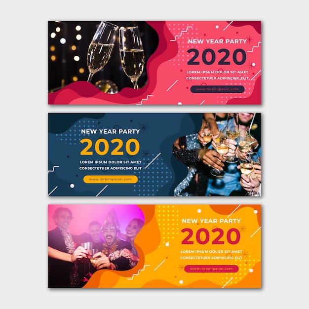 Nieuwe partij 2020 banners met afbeelding