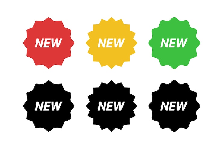 Gratis Vector nieuwe stickers set