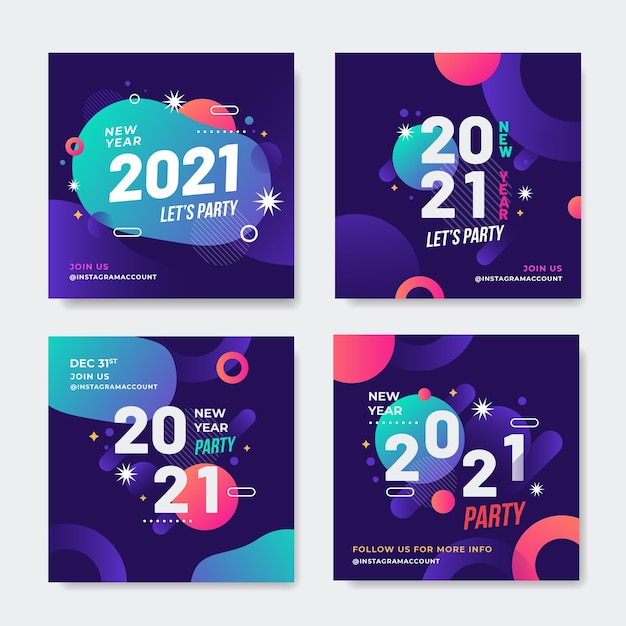 Nieuwjaar 2021 party instagram posts