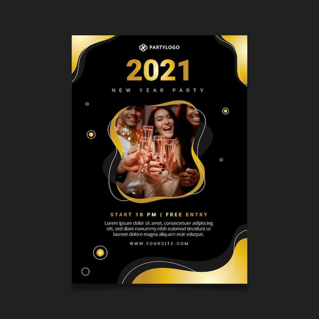 Nieuwjaar 2021 poster sjabloon