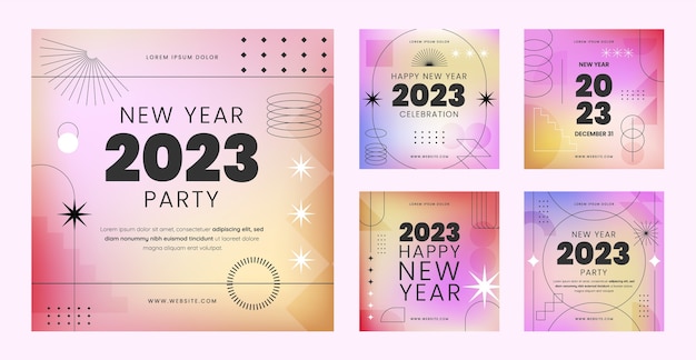 Nieuwjaar 2023 viering instagram posts collectie