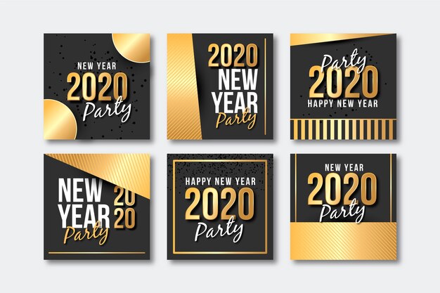 Gratis vector nieuwjaar instagram postcollectie 2020