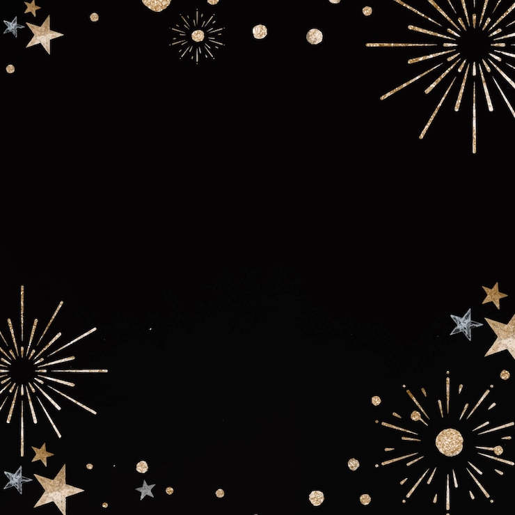 Gratis Vector nieuwjaar vuurwerk vector feestelijk frame zwarte achtergrond