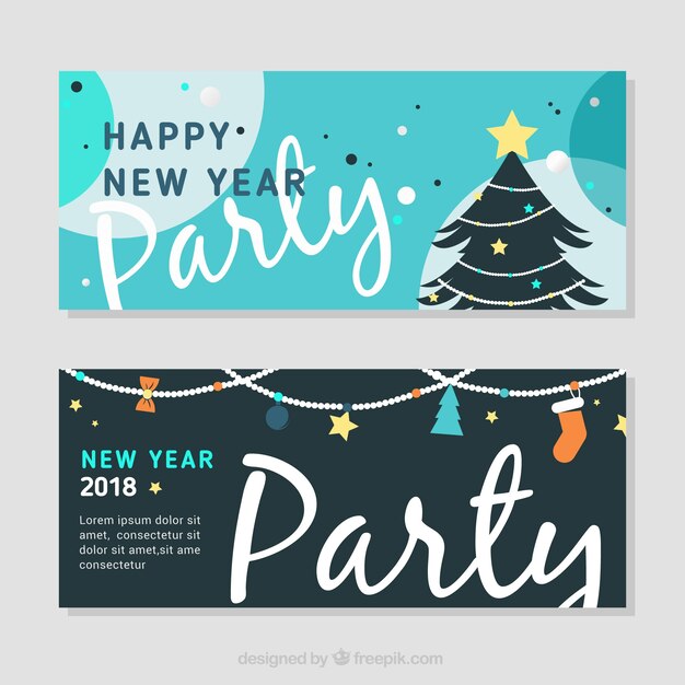 Gratis vector nieuwjaarsfeest banners