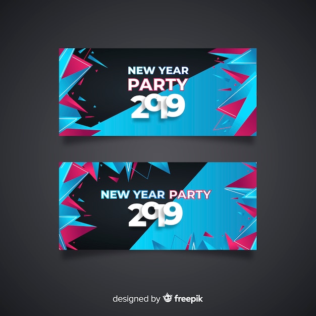 Gratis vector nieuwjaarsfeestbanner