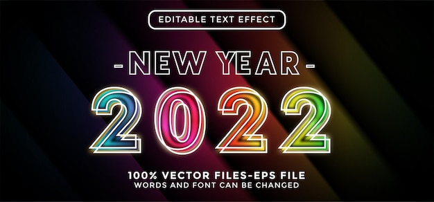 Nieuwjaarstekst met gouden textuur. bewerkbare teksteffect premium vectoren