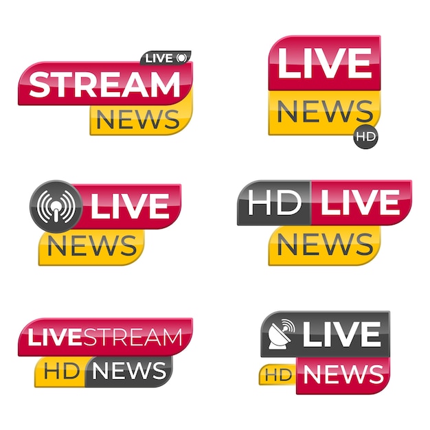 Gratis vector nieuwsbanners live stream