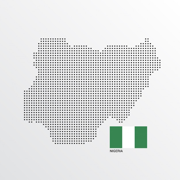 Gratis vector nigeria kaartontwerp met vlag en lichte achtergrond vector