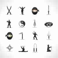 Gratis vector ninja icons set