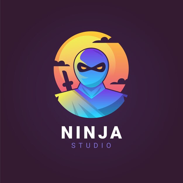 Ninja-logosjabloon in verloop