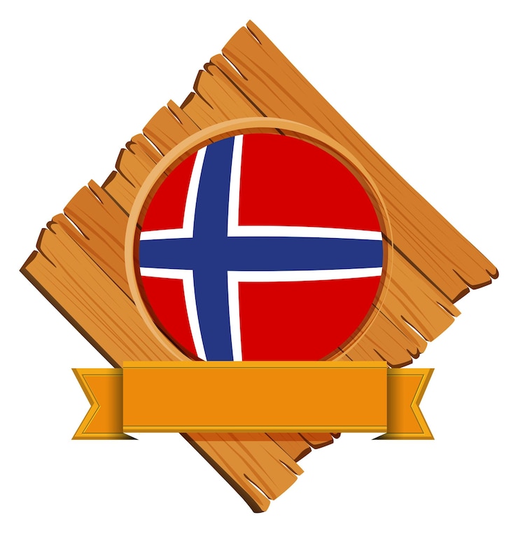 Gratis Vector noorse vlag op houten plank