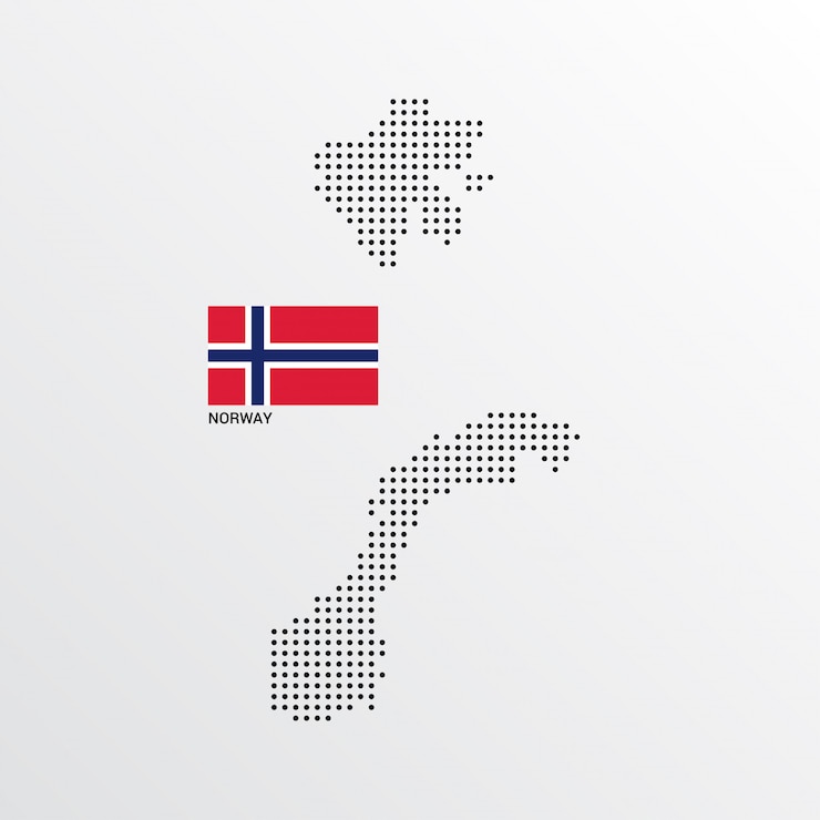 Gratis Vector noorwegen kaartontwerp met vlag en lichte achtergrond vector