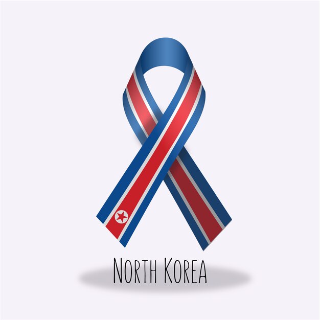 Norht Korea vlag lint ontwerp