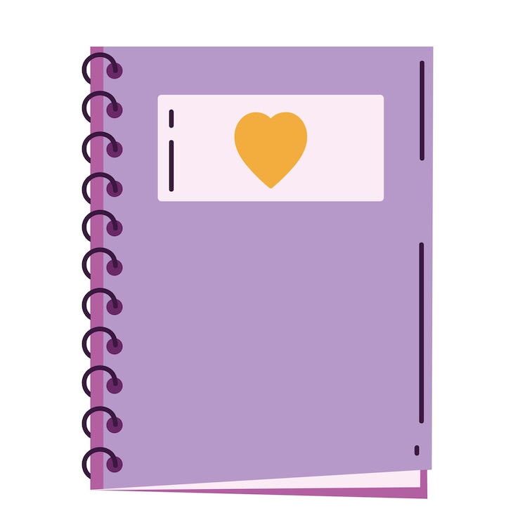Gratis Vector notebook met geïsoleerd spiraalvormig cartoonpictogram