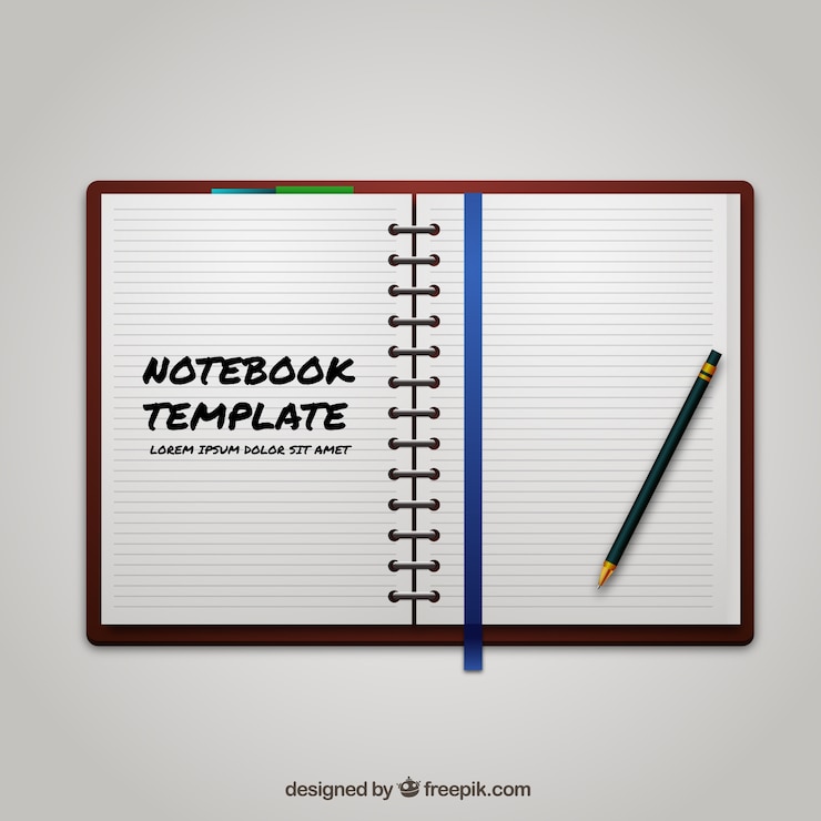 Gratis Vector notebook template