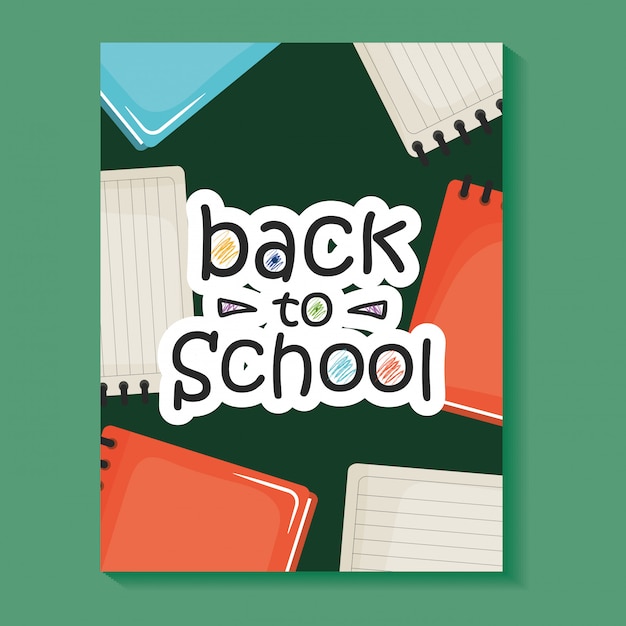 Notebooks schoolbenodigdheden met schoolboeken