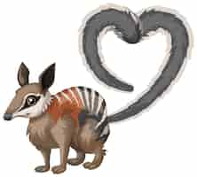 Gratis vector numbat met hartjesstaart