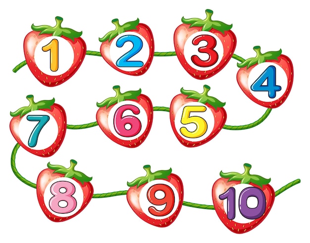Nummers tellen op aardbeien