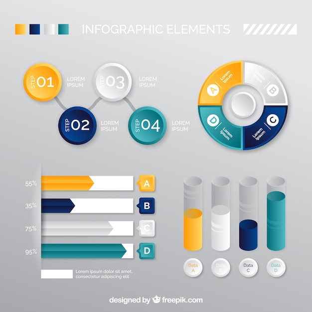 Nuttig infographic elementen in realistische ontwerp