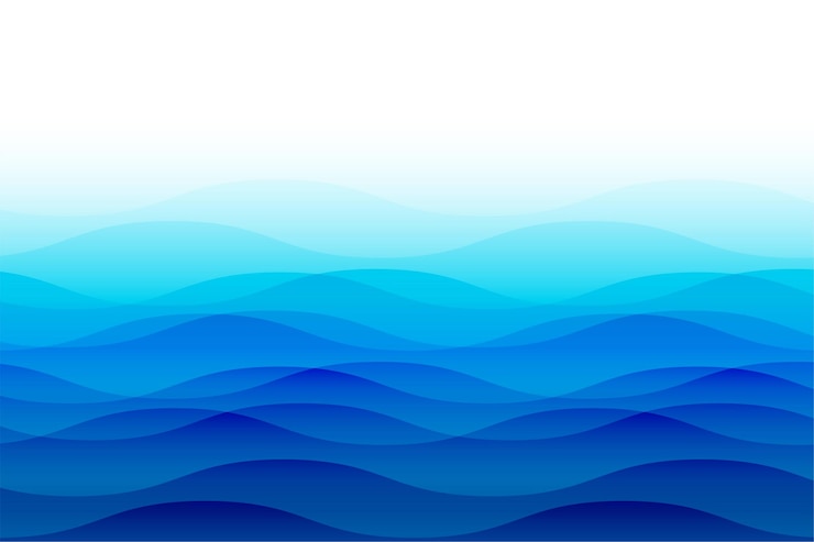 Gratis Vector oceaanzee golven met rimpelingen