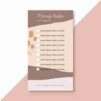 Gratis vector ochtendroutine checklist instagramverhaal