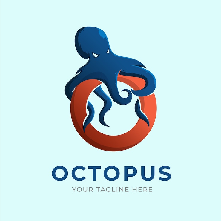 Gratis Vector octopus logo concept