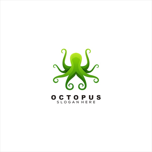 Gratis vector octopus logo kleurrijk verloop