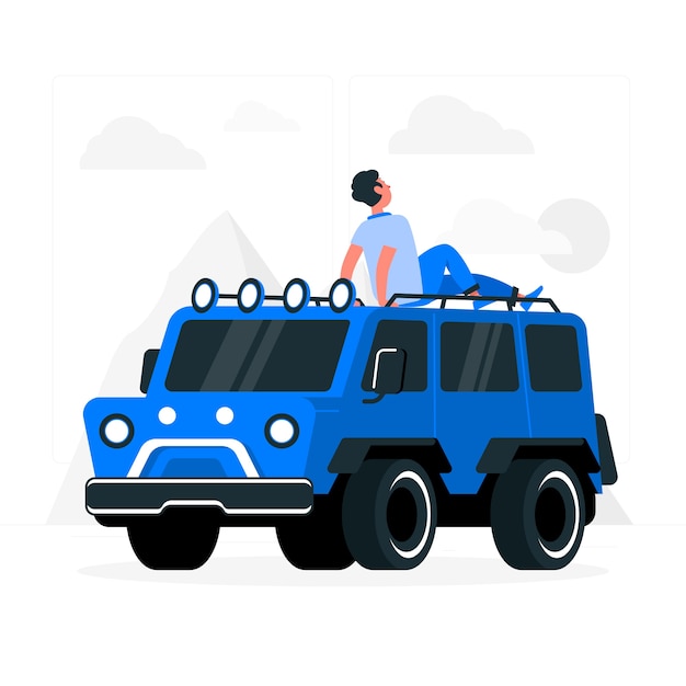 Gratis vector off-road concept illustratie