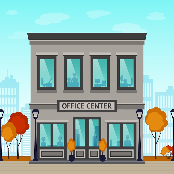 Gratis Vector office center-gebouw