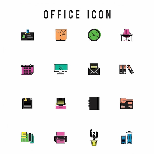 Gratis vector office icon set