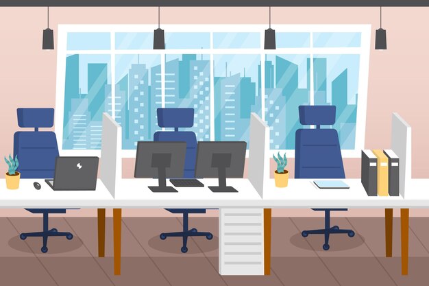 Office wallpaper voor videoconferenties