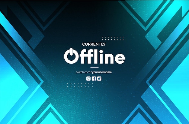 Offline Twitch achtergrond met Abstract Blue Shapes Design