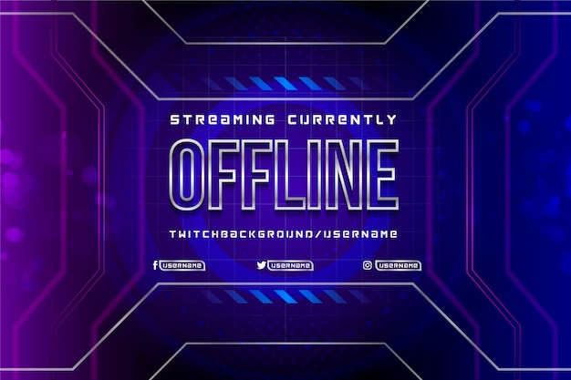 Offline twitch-banner in gammer-stijl