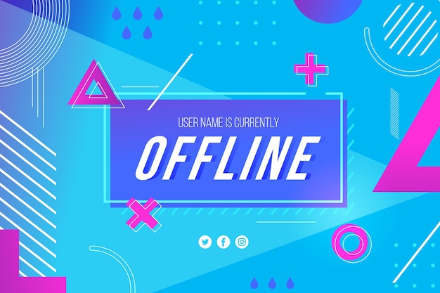 Offline twitch-banner in het thema van memphis