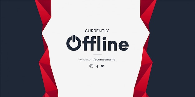 Offline twitch-bannermalplaatje met abstracte vormen