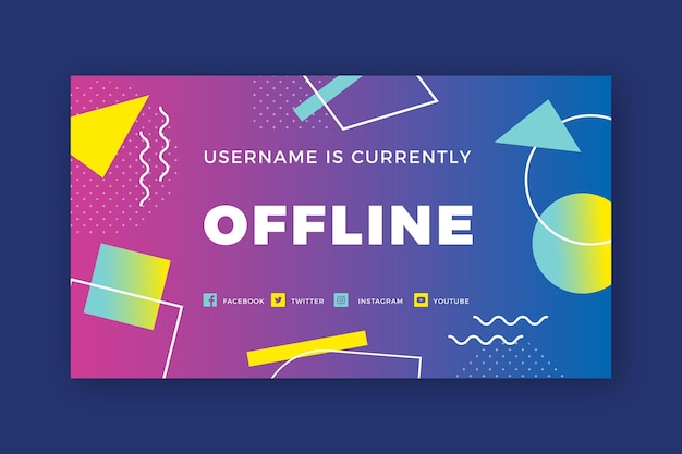 Gratis vector offline twitch-sjabloon voor spandoek