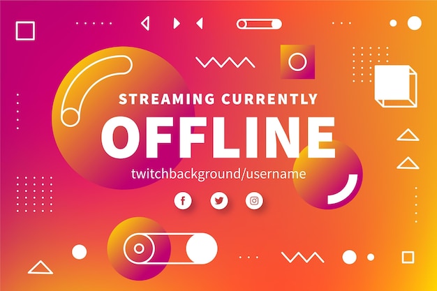 Gratis vector offline twitch-sjabloon voor spandoek