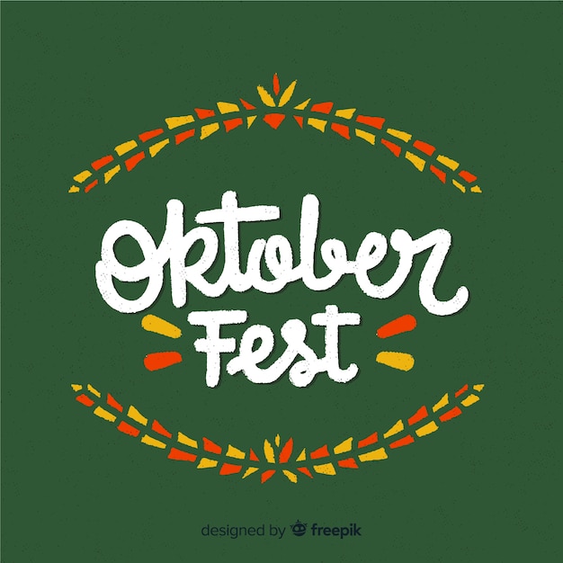 Gratis vector oktoberfest achtergrond met typografie