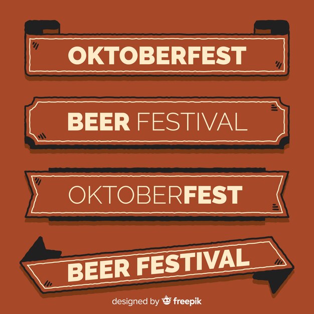 Oktoberfest banner collectie in retro stijl